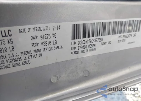 2014 Dodge Charger R/T from USA, damaged, VIN 2C3CDXCT0EH337680